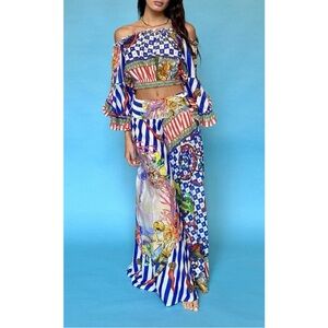 Antica Sartoria Off-Shoulder Top and Wide-Leg Pants Set O/S NWT